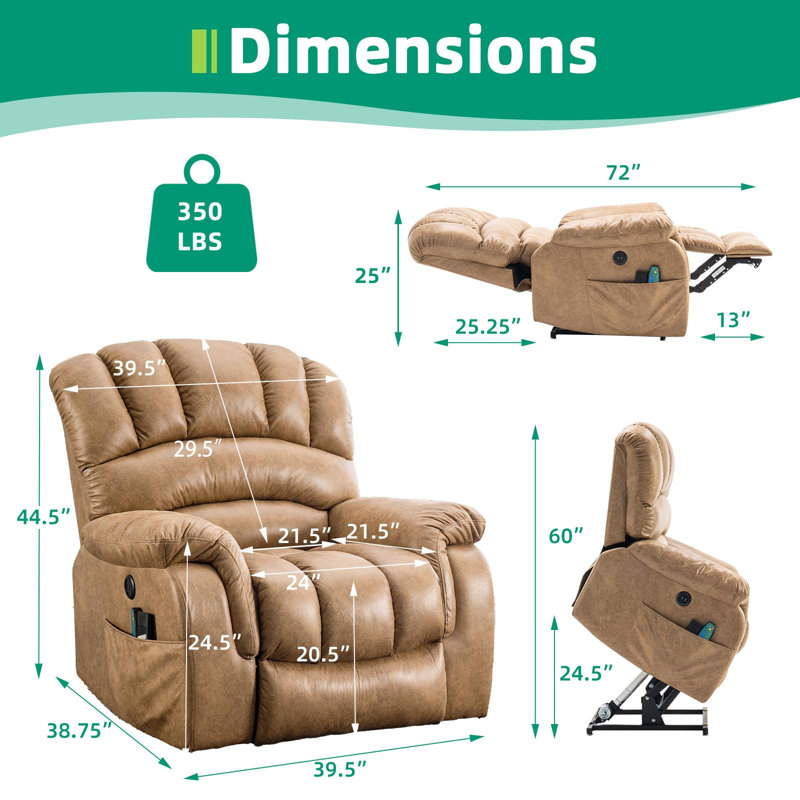 Grand fauteuil inclinable à deux places avec couchette et plateau chauffant Latitude Run®, Sable