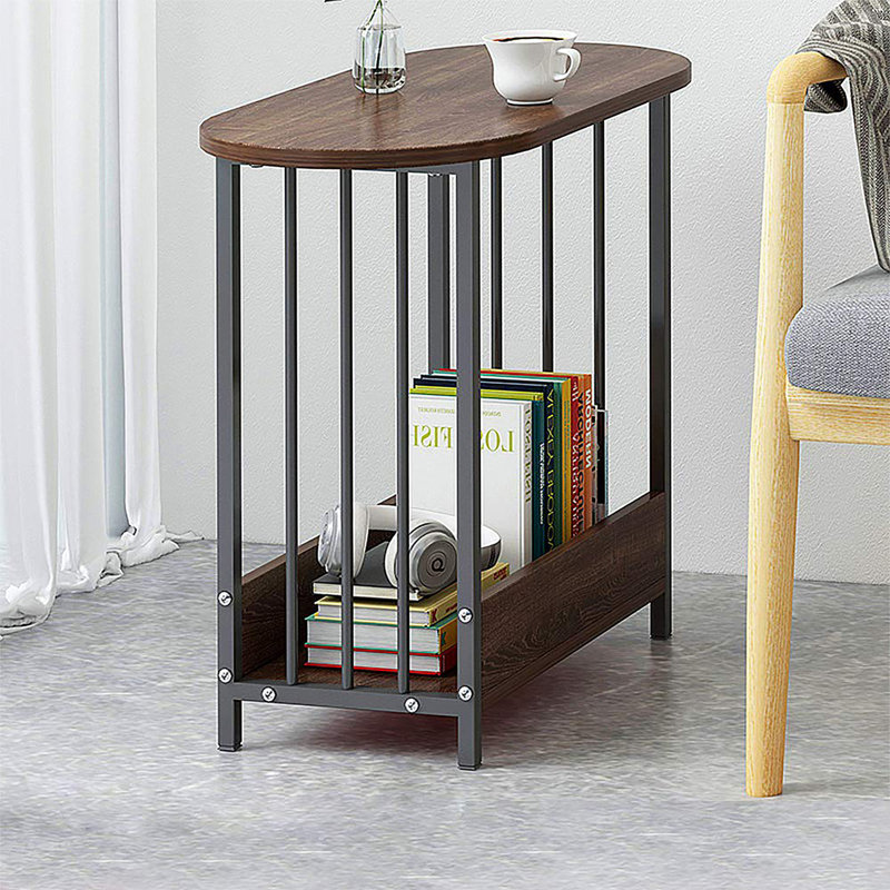 Side Table, Dark Oak, Black
