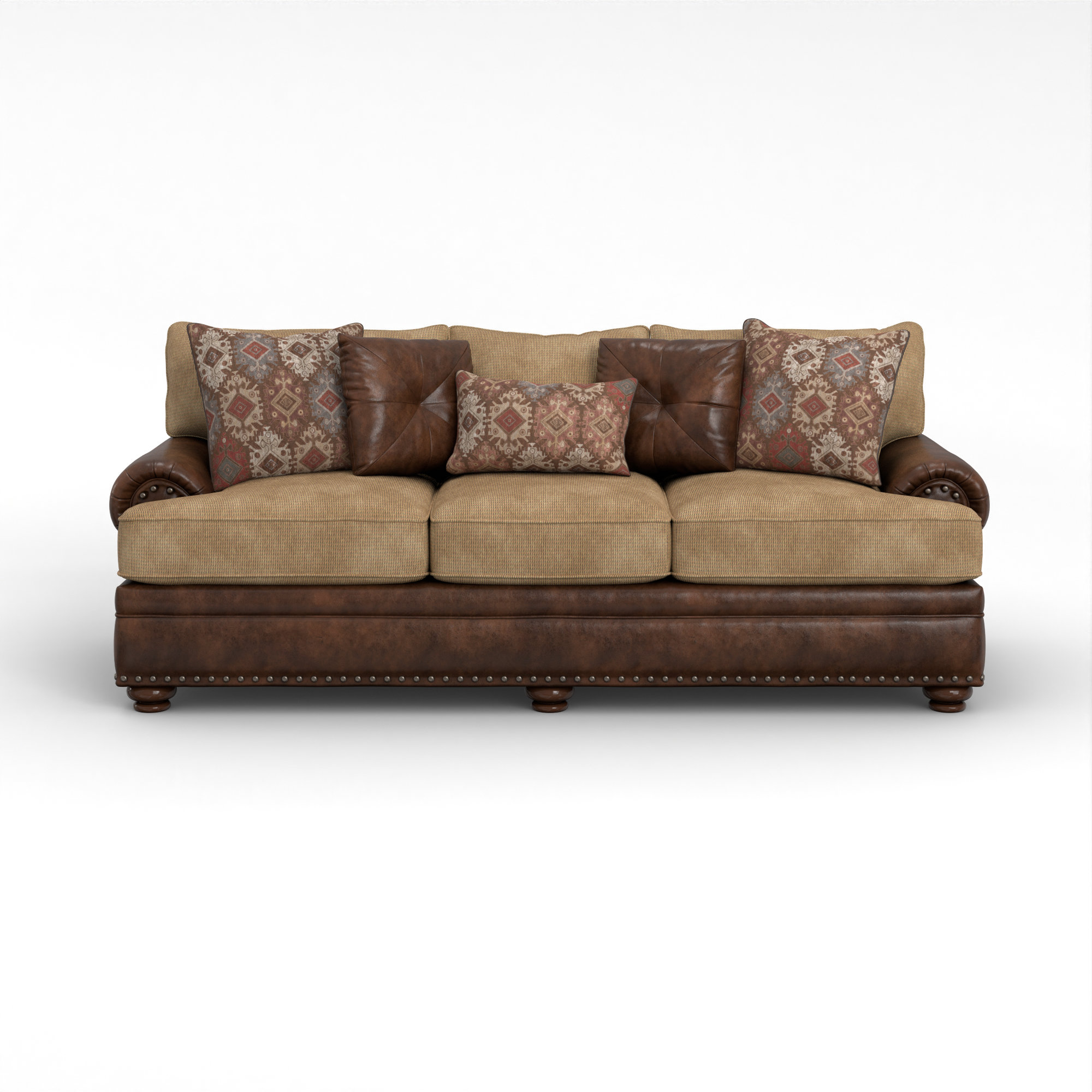 Alcott Hill 3-Seat Upholstered Nailhead Trimmed Sofa & Reviews | Wayfair