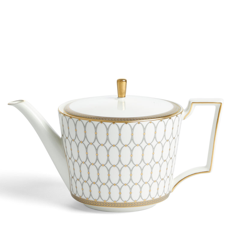 Renaissance Grey and Gold Fine Bone China Teapot