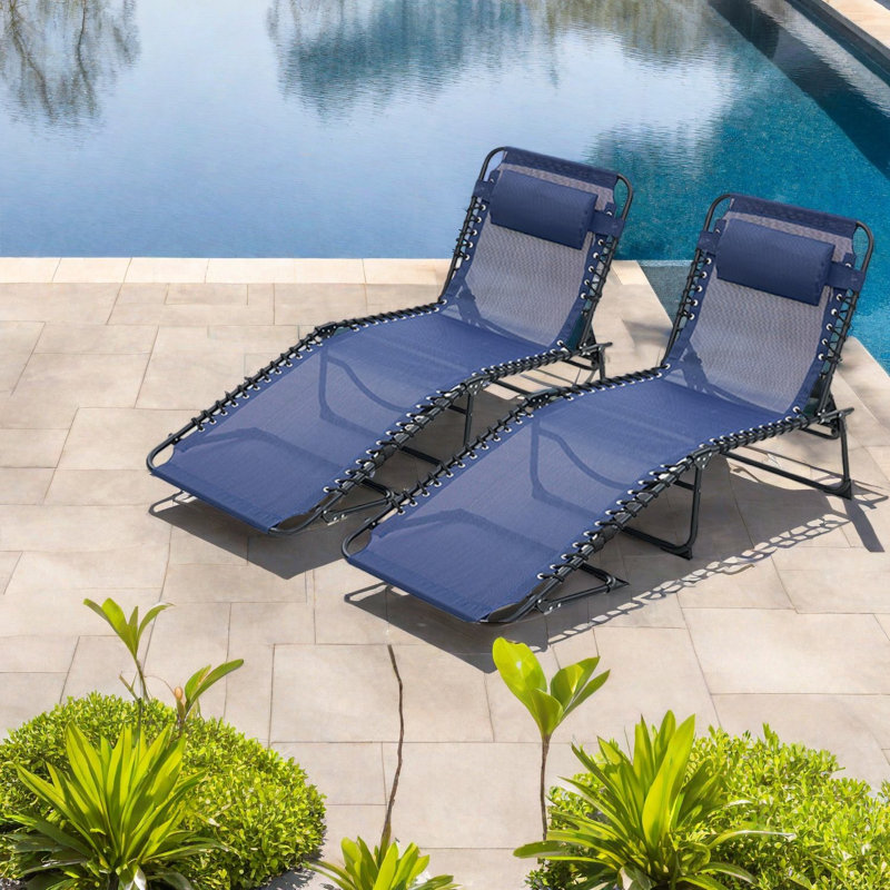 Méridiennes de patio portatives, conception en maille d'acier durable, détente moderne sur la plage