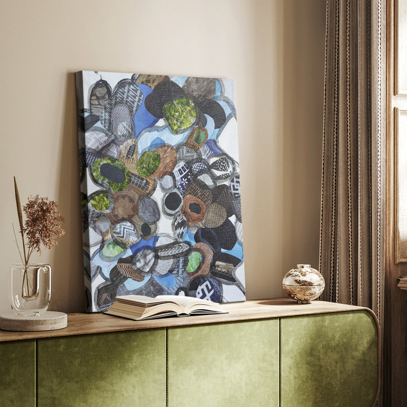 Verre bleu de l'île Catalina - galerie Cavas sur mesure, H 36 po x l 24 po