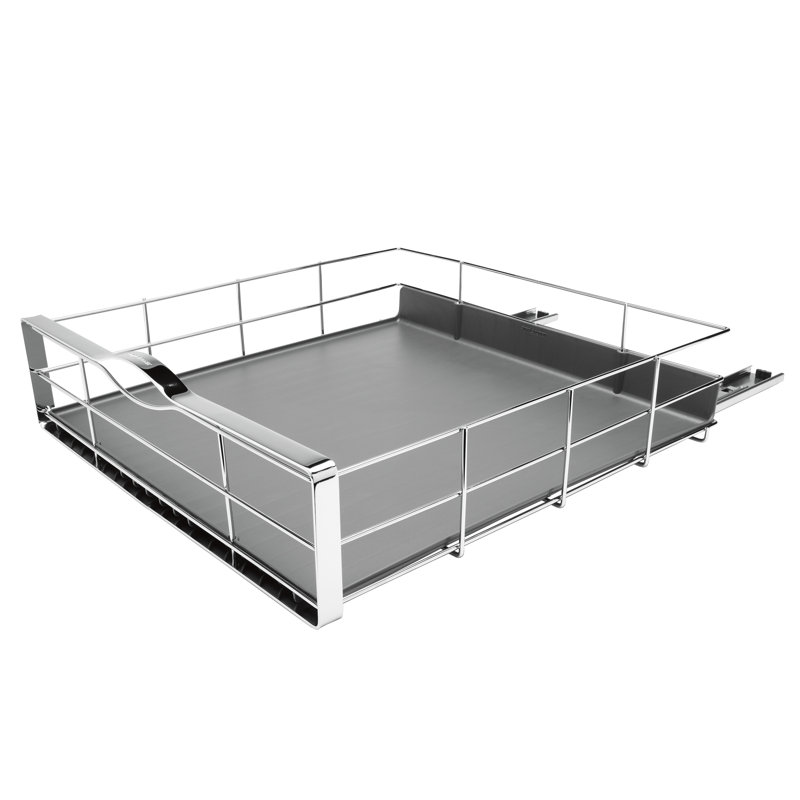 20" Silver Heavy-Gauge Steel Pull-Out Cabinet Organizer