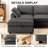 100" PU Sectional Couch ,Modern Modular Sofa With Deep Seat,Couches For Living Room Bedroom-1669883838
