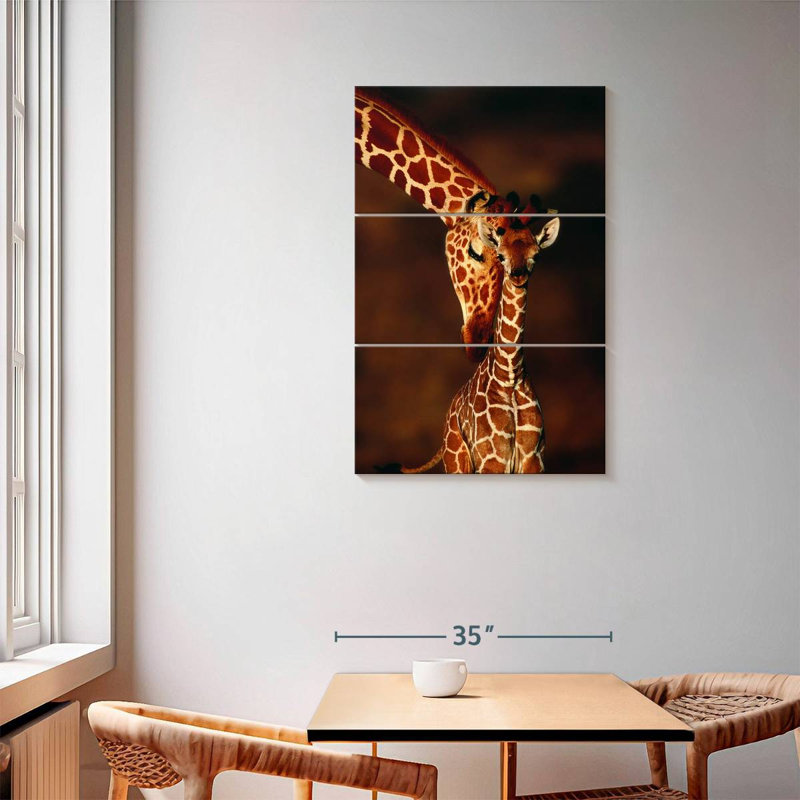 Brampt Giraffes Gentle Moment, 57" H x 36" W