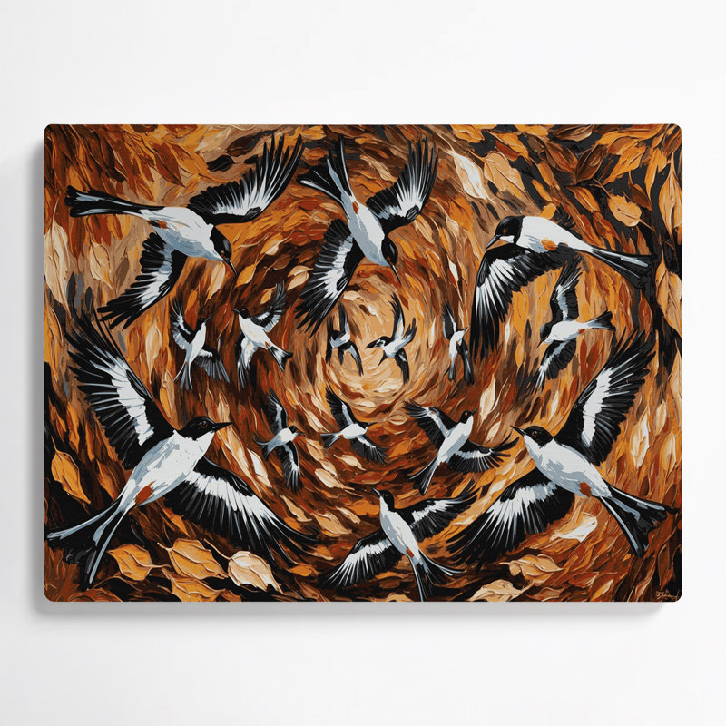 Art mural oiseaux en métal noir, H 12 po x l 18 po