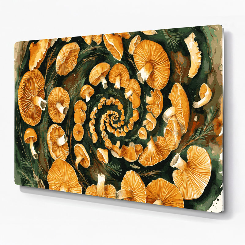 Légumes, art mural vert en métal Chanterelle, H 11 po x l 14 po