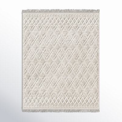 Esty Southwestern Handmade Flatweave Wool Ivory Area Rug