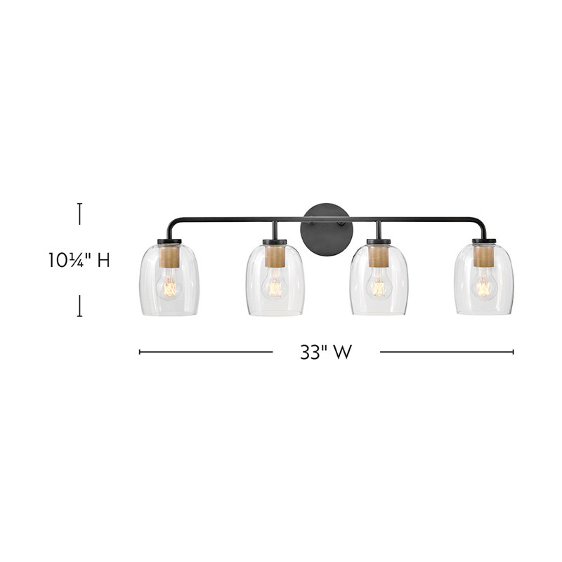 4-Light Bath Vanity Fixture with Clear Glass