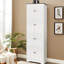 Grande armoire de rangement blanche avec 8 portes et 4 tablettes pour le bureau à domicile - pratique pour 8 portes et 4 tablettes