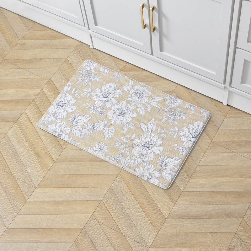 Tapis anti-fatigue debout Laura Irley Iris, Rectangle 1 pi 5 po x 2 pi 8 po, Jaune / or