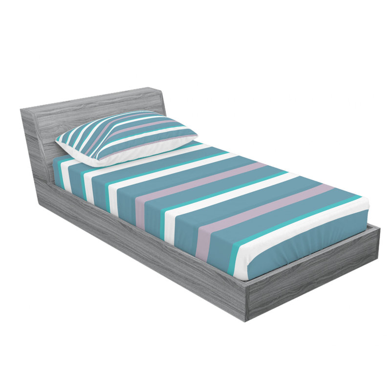 Microfiber Striped Sheet Set, Twin, Striped 5