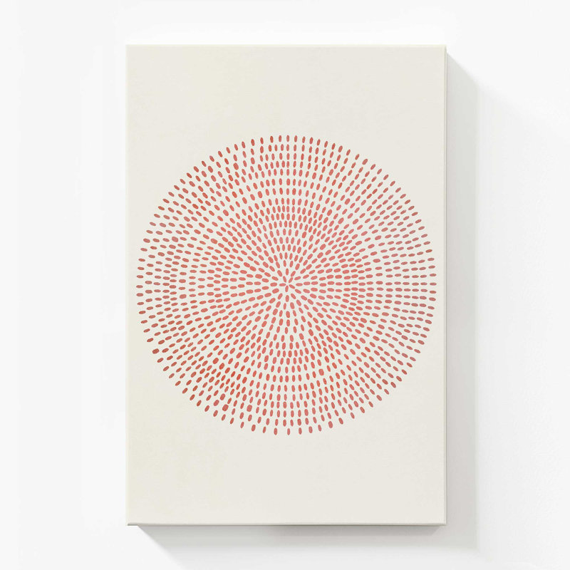 Red Circle in Dots, Large Canvas Print, 72" H x 48" W