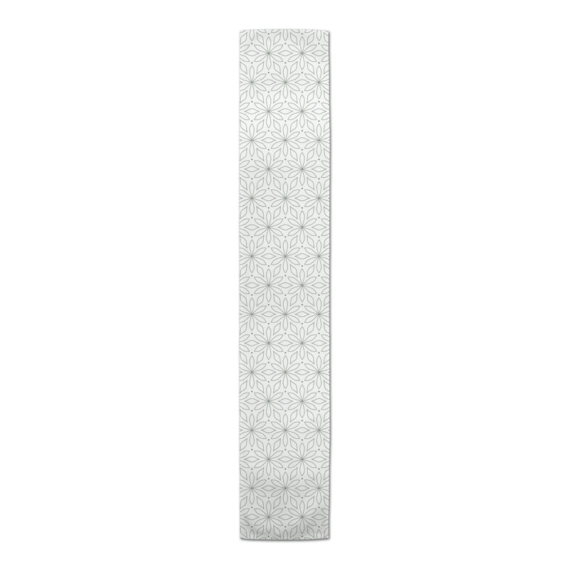 Aislyn Rectangle Floral Polyester Table Runner, 90" x 16", Green