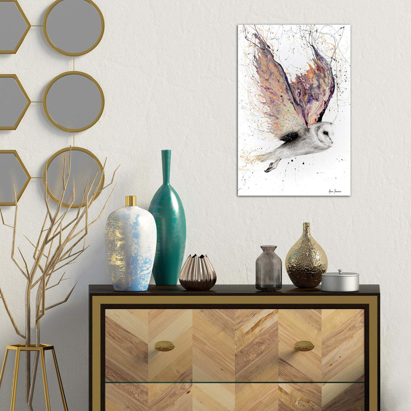 Heart Winged Owl by Ashvin Harrison - Wrapped Canvas Print, 66.04 cm H x 45.72 cm W x 1.91 cm D
