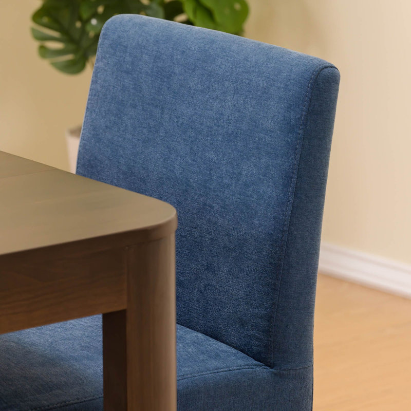 Chesnee Dining Chair with Long Slipcover, 4, Marine Blue