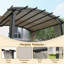 Pergola arquée 11 pi avec ensemble de conversation 4 pièces pour l'extérieur, canapé, chaises pivotantes, table basse et coussin beige-1345311934-1345311935