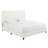 White Boucle Upholstered Platform Bed