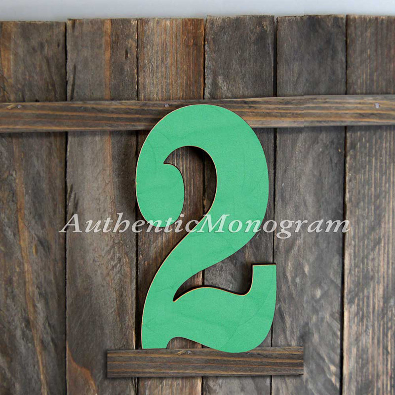 Suspension murale numéro de lettre monogramme, Vert, 2