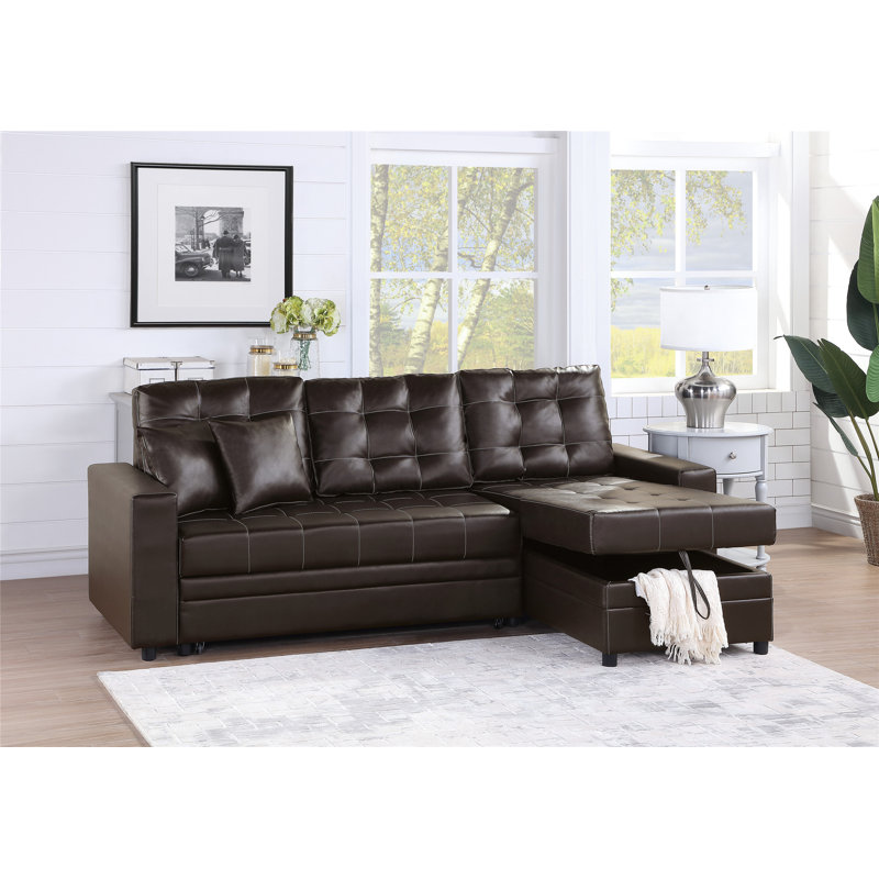 Canapé-lit et chaise longue Areliz de 88 po faisant face à la droite, Espresso