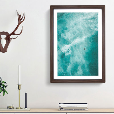 Surfing Waves in Bondi Beach in Australia - Picture Frame Painting Print
