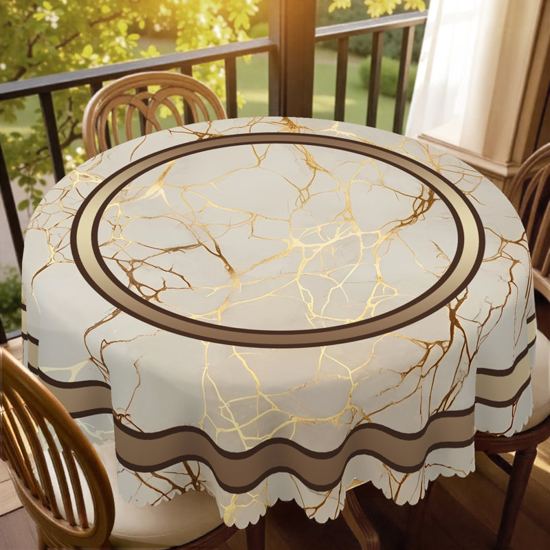 Nappe géométrique ronde 180 x 180 cm, 70 po rond