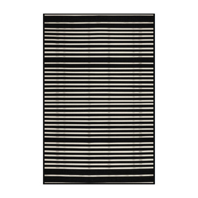  Tapis lavable rayé noir et blanc