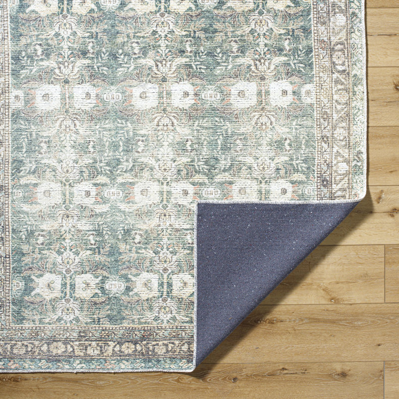 Alburga Washable Oriental Indoor Rug, Rectangle 6'7" x 9'