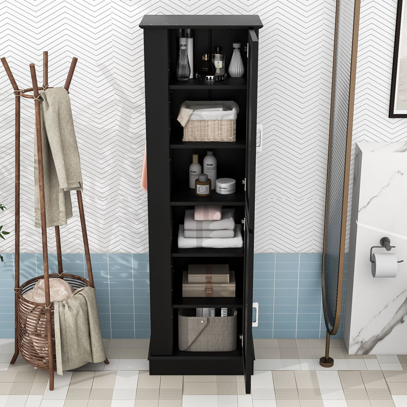 Armoire de rangement en MDF de qualité supérieure avec tablettes réglables, Noir