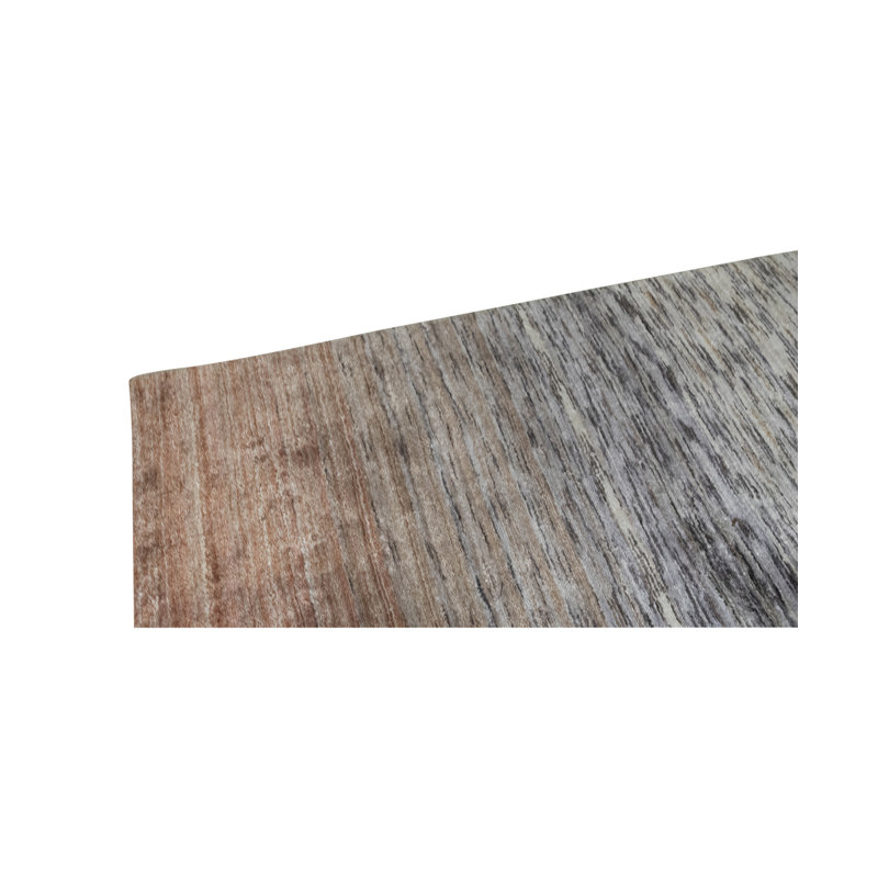 Hand-Knotted High-Quality Black and Rust Area Rug
