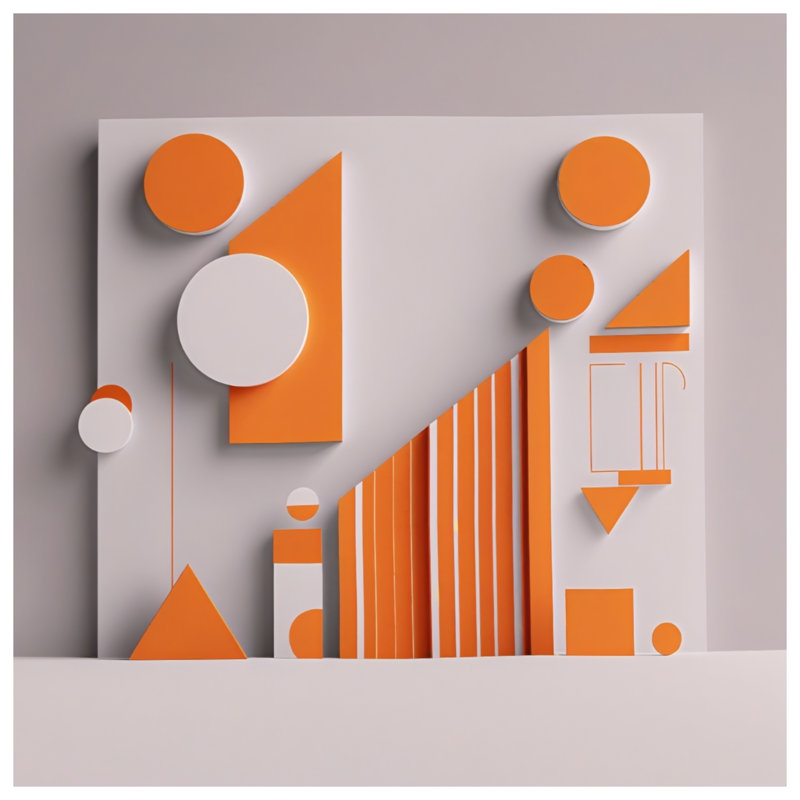 Tapisserie murale formes oranges - Décoration murale géométrique, 50 po H x 60 po L avec 4 œillets