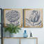 Indigo floral sur lin III - ensemble de 2 impressions d'art encadrées-2137722497-2140232914-2067258842