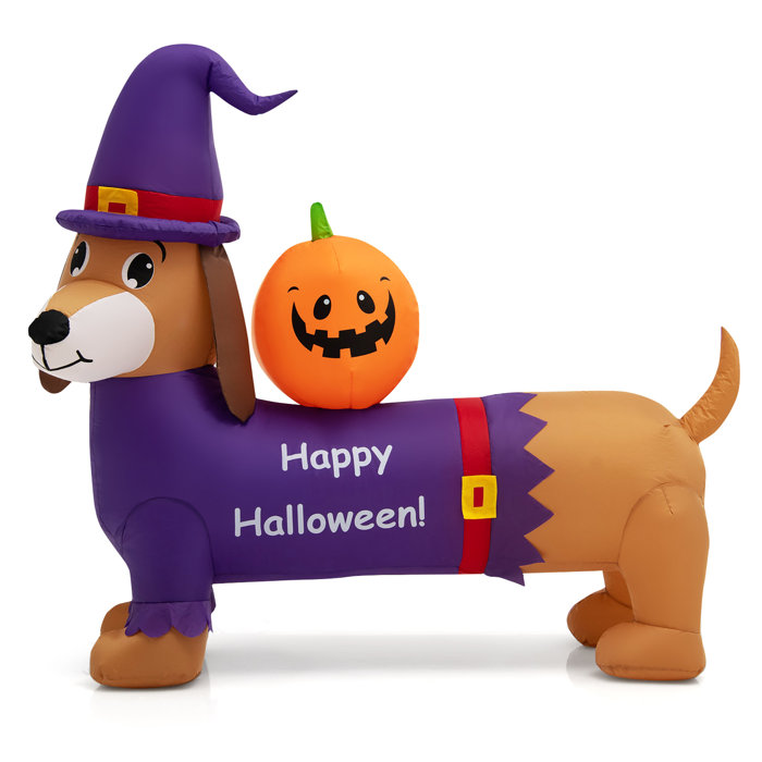 The Holiday Aisle® Dog & Ghost Pumpkin Inflatable | Wayfair