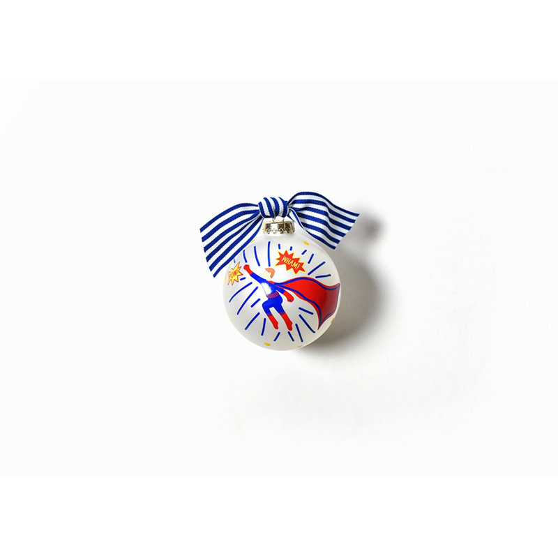 Ornement boule en verre superhero garçon