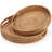 Round Rattan Serving Decorative Woven Ottoman With Handles For  Table Natural