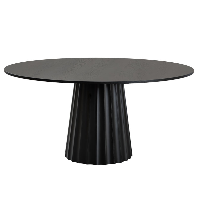 Table de salle à manger en bois massif, H 30 po x L 60 po x l 60 po, Noir
