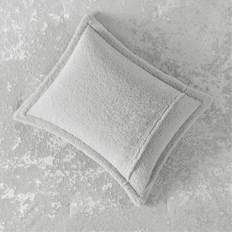 Ensemble d'édredon réversible en sherpa simple / simple TG, Gris, Édredon pour lit simple + 1 taie décorative
