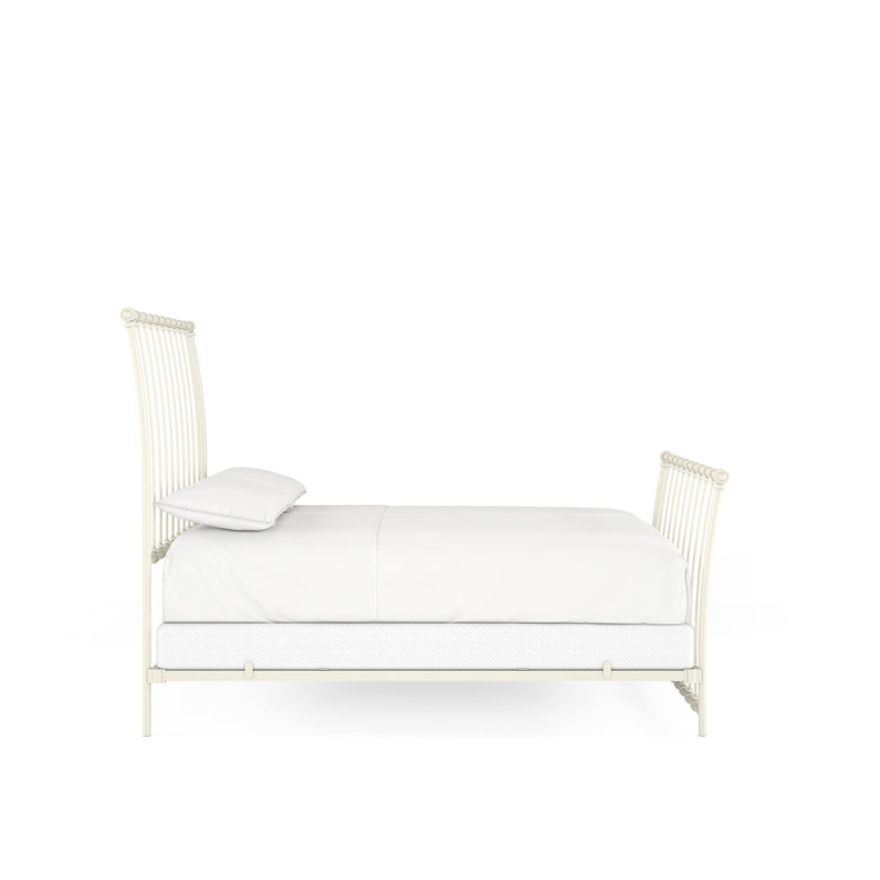142 Altro Bed | Complete Sleigh, Queen, Gloss Off-White