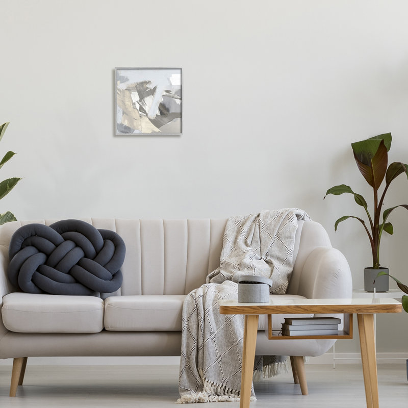 Gris subtil, reproduction d'art sur bois, H 12 po x l 12 po x P 1,5 po, Estampe numérique Farmhouse