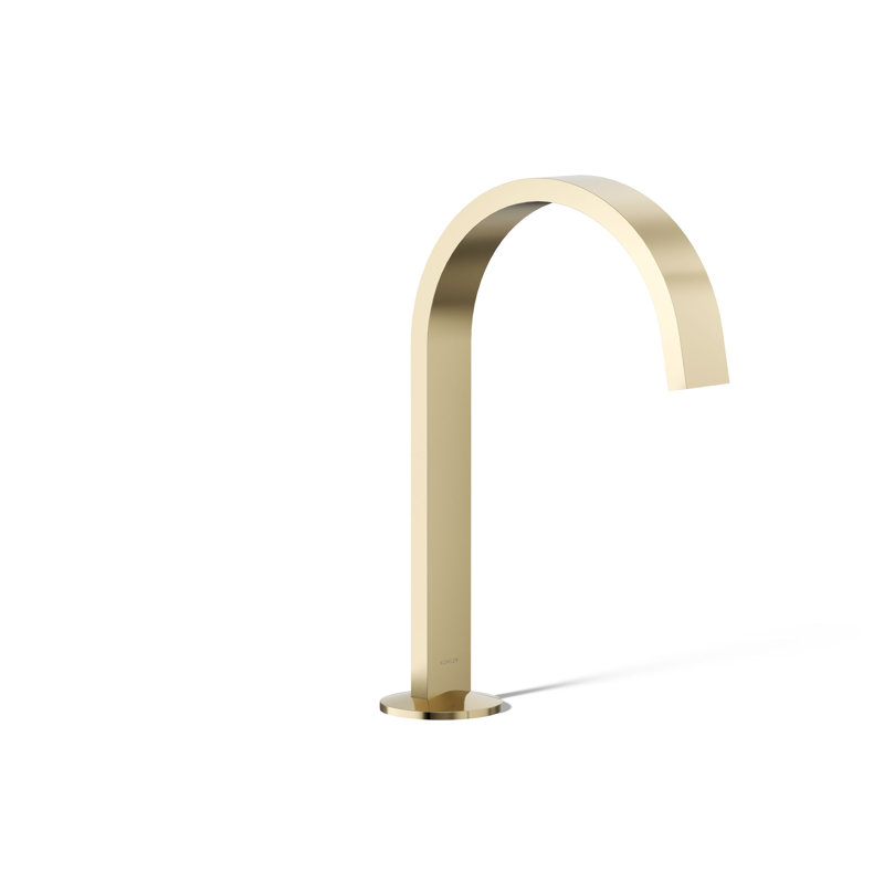 Components Bathroom Sink Spout with Ribbon Design, Gold