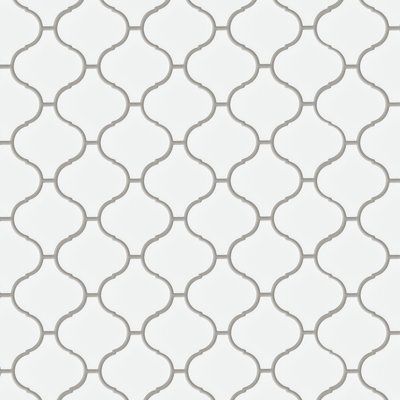 Metro Lantern Matte White 9-1/2" x 10-3/4" Porcelain Mosaic Floor and Wall  Tile
