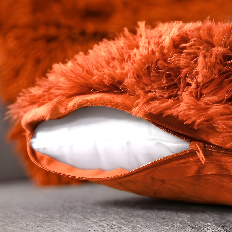 Reversible Throw Pillow, Square 18", Rust