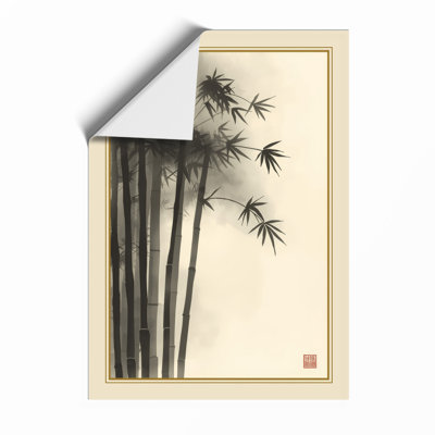 Bamboo in Ink Japandi - Framed Print