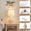 Ensemble de 2 lampes de table en rotin 13,5 "pour table de chevet et salon Boho