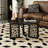 31.5" Black Solid Wood Round Coffee Table