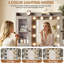 Coiffeuse de maquillage avec lumières DEL et prise de courant, coiffeuse 43,7 po avec 7 tiroirs, armoire de rangement et lumières RVB réglables-1981029861-1981029883