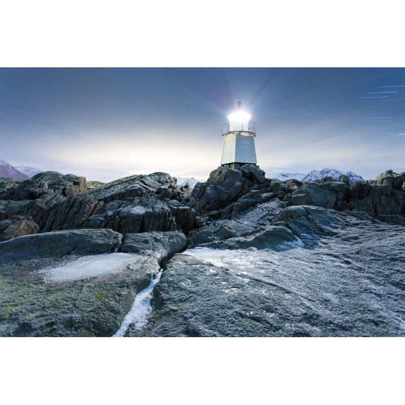 Lighthouse On Cliff by Nicky39 - Wrapped Canvas Print, 30cm H x 46cm W x 3.8cm D