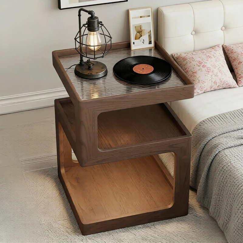 Table de chevet en bois massif à 3 niveaux Modern Creative