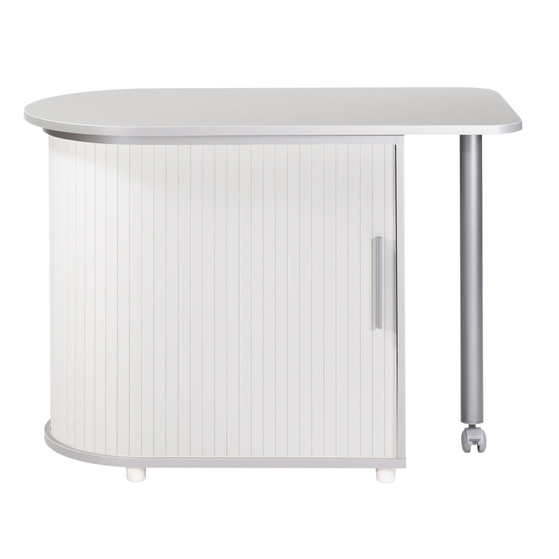 Asyra Storage Cabinet, Aluminum/White
