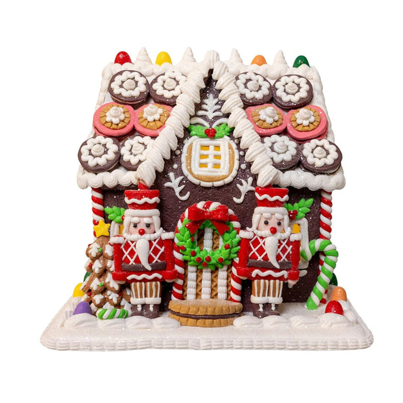 Kurt Adler LED Gingerbread Cookie House, 9.5in